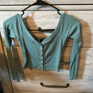 Windsor long sleeve crop top